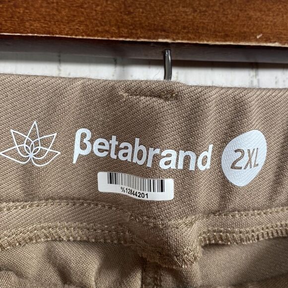 Betabrand Womens Bootcut Straight Leg Classic Yoga Tan Khaki Pull On Pants - Picture 8 of 13